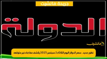 تطور جديد.. سعر الدولار اليوم الثلاثاء 2 سبتمبر 2025 يكشف مفاجأة غير متوقعة